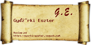 Györki Eszter névjegykártya